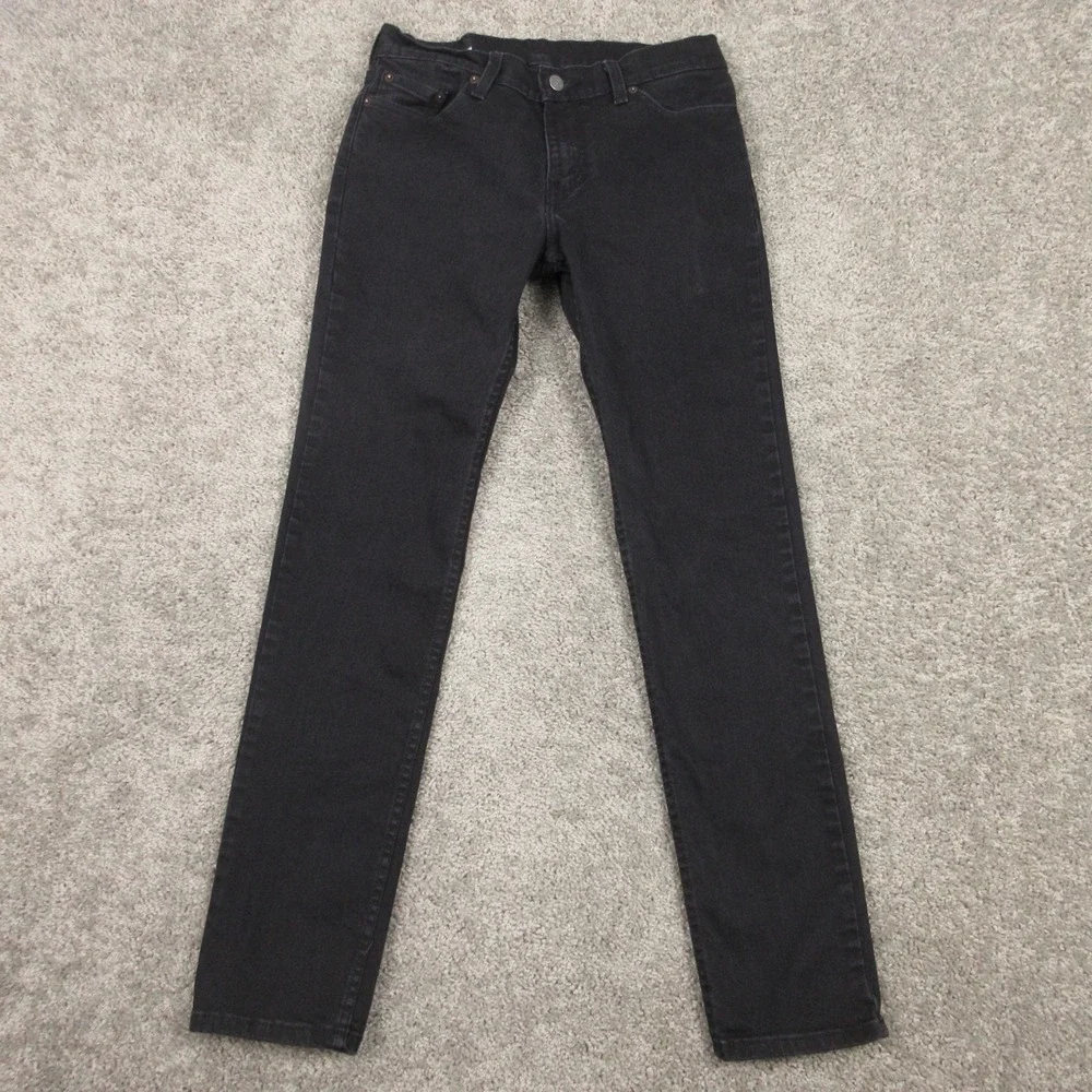 Levis Jeans Mens 30x32 Black 511 Slim Straight Cotton Blend‎ Zip Fly Denim Pants